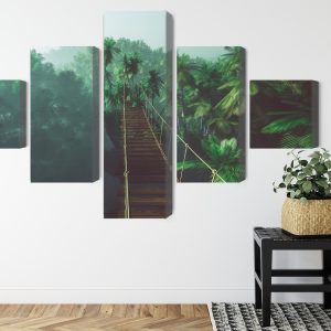 Peinture en plusieurs parties Pont De Singe Dans La Jungle 3D – Image 8