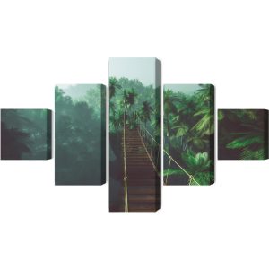 Peinture en plusieurs parties Pont De Singe Dans La Jungle 3D – Image 2