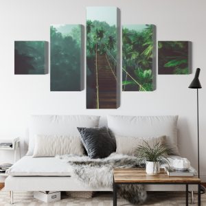 Peinture en plusieurs parties Pont De Singe Dans La Jungle 3D – Image 4