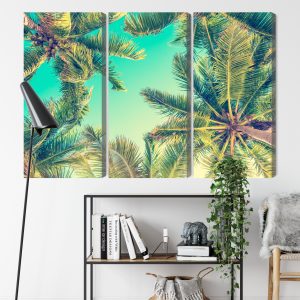 Peinture en plusieurs parties Vue De Dessous Des Palmiers – Image 9
