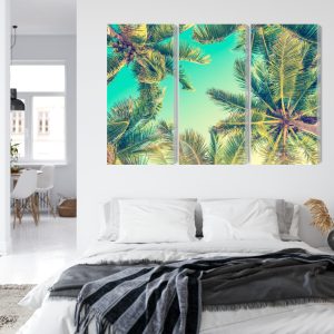 Peinture en plusieurs parties Vue De Dessous Des Palmiers – Image 7
