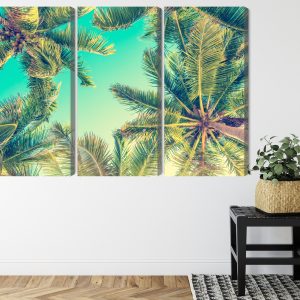Peinture en plusieurs parties Vue De Dessous Des Palmiers – Image 8