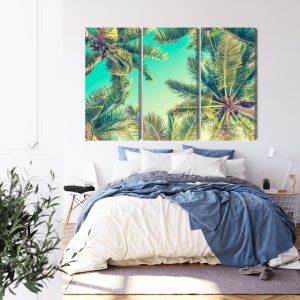 Peinture en plusieurs parties Vue De Dessous Des Palmiers – Image 3
