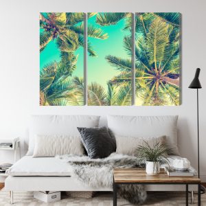 Peinture en plusieurs parties Vue De Dessous Des Palmiers – Image 4