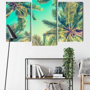 Peinture en plusieurs parties Vue De Dessous Des Palmiers – Image 9