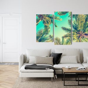 Peinture en plusieurs parties Vue De Dessous Des Palmiers – Image 6