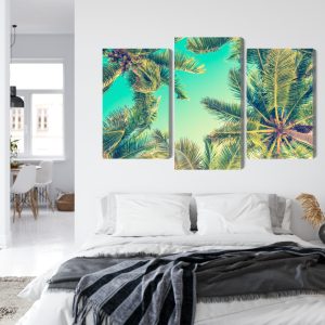Peinture en plusieurs parties Vue De Dessous Des Palmiers – Image 7