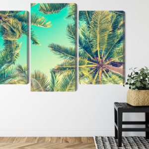 Peinture en plusieurs parties Vue De Dessous Des Palmiers – Image 8