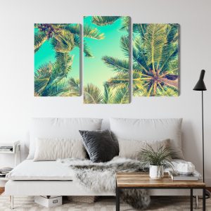 Peinture en plusieurs parties Vue De Dessous Des Palmiers – Image 4