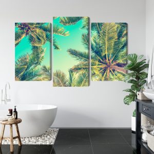 Peinture en plusieurs parties Vue De Dessous Des Palmiers – Image 5