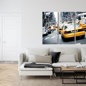 Peinture en plusieurs parties Des Taxis Dans Les Rues De New York – Image 6