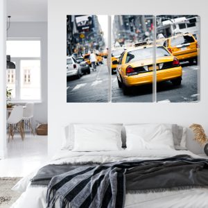 Peinture en plusieurs parties Des Taxis Dans Les Rues De New York – Image 7