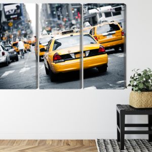 Peinture en plusieurs parties Des Taxis Dans Les Rues De New York – Image 8