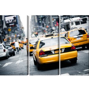 Peinture en plusieurs parties Des Taxis Dans Les Rues De New York – Image 2