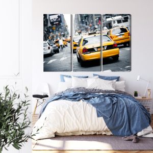 Peinture en plusieurs parties Des Taxis Dans Les Rues De New York – Image 3