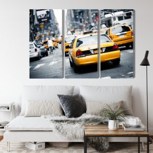 Peinture en plusieurs parties Des Taxis Dans Les Rues De New York – Image 4