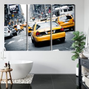 Peinture en plusieurs parties Des Taxis Dans Les Rues De New York – Image 5