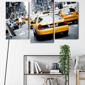 Peinture en plusieurs parties Des Taxis Dans Les Rues De New York – Image 9