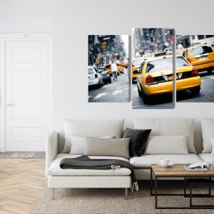 Peinture en plusieurs parties Des Taxis Dans Les Rues De New York – Image 6