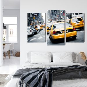 Peinture en plusieurs parties Des Taxis Dans Les Rues De New York – Image 7