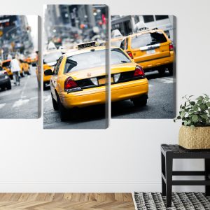 Peinture en plusieurs parties Des Taxis Dans Les Rues De New York – Image 8