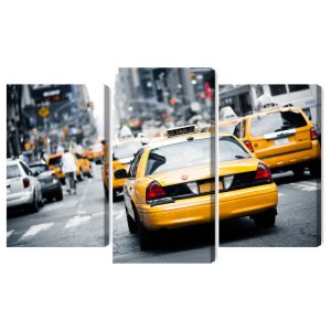 Peinture en plusieurs parties Des Taxis Dans Les Rues De New York – Image 2