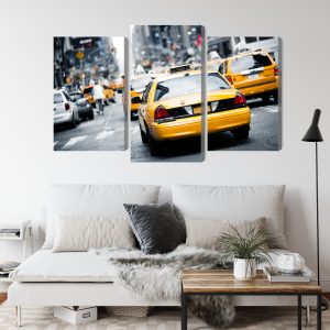 Peinture en plusieurs parties Des Taxis Dans Les Rues De New York – Image 4