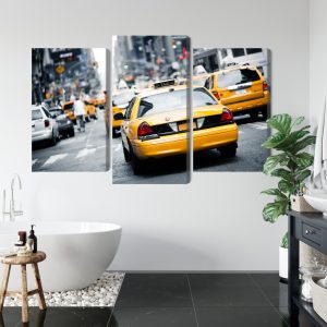 Peinture en plusieurs parties Des Taxis Dans Les Rues De New York – Image 5