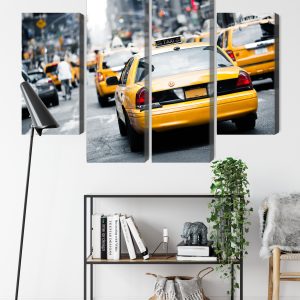 Peinture en plusieurs parties Des Taxis Dans Les Rues De New York – Image 9