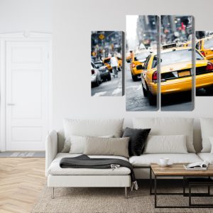 Peinture en plusieurs parties Des Taxis Dans Les Rues De New York – Image 6