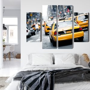 Peinture en plusieurs parties Des Taxis Dans Les Rues De New York – Image 7