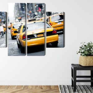 Peinture en plusieurs parties Des Taxis Dans Les Rues De New York – Image 8