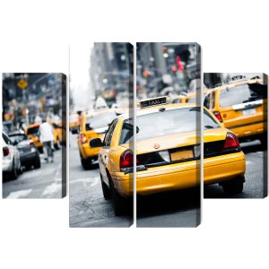 Peinture en plusieurs parties Des Taxis Dans Les Rues De New York – Image 2