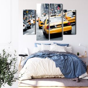 Peinture en plusieurs parties Des Taxis Dans Les Rues De New York – Image 3