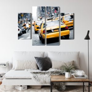 Peinture en plusieurs parties Des Taxis Dans Les Rues De New York – Image 4