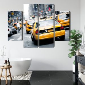 Peinture en plusieurs parties Des Taxis Dans Les Rues De New York – Image 5