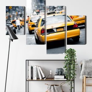 Peinture en plusieurs parties Des Taxis Dans Les Rues De New York – Image 9