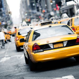 Peinture en plusieurs parties Des Taxis Dans Les Rues De New York – Image 1