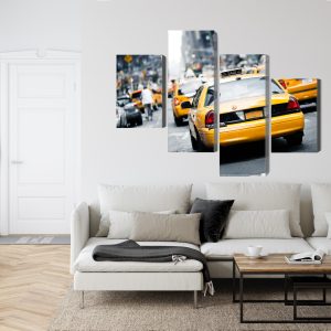 Peinture en plusieurs parties Des Taxis Dans Les Rues De New York – Image 6