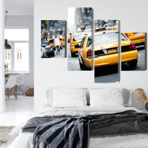 Peinture en plusieurs parties Des Taxis Dans Les Rues De New York – Image 7