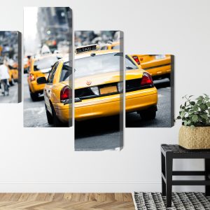 Peinture en plusieurs parties Des Taxis Dans Les Rues De New York – Image 8