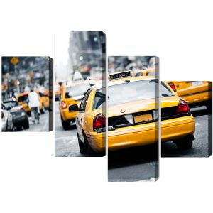 Peinture en plusieurs parties Des Taxis Dans Les Rues De New York – Image 2