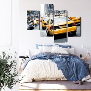 Peinture en plusieurs parties Des Taxis Dans Les Rues De New York – Image 3