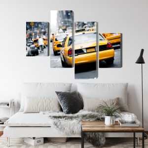 Peinture en plusieurs parties Des Taxis Dans Les Rues De New York – Image 4