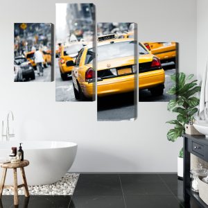 Peinture en plusieurs parties Des Taxis Dans Les Rues De New York – Image 5