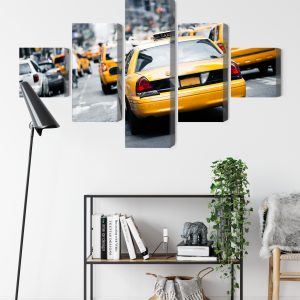 Peinture en plusieurs parties Des Taxis Dans Les Rues De New York – Image 9