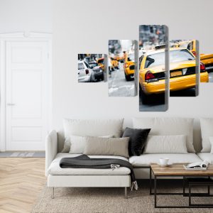 Peinture en plusieurs parties Des Taxis Dans Les Rues De New York – Image 6