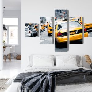 Peinture en plusieurs parties Des Taxis Dans Les Rues De New York – Image 7