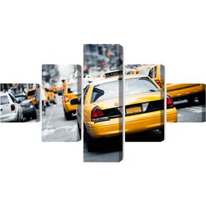 Peinture en plusieurs parties Des Taxis Dans Les Rues De New York – Image 2