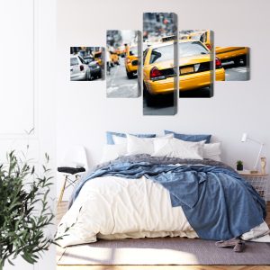 Peinture en plusieurs parties Des Taxis Dans Les Rues De New York – Image 3